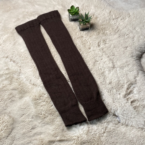 Leg Warmer Socks Knee High Chocolate Brown One Size - Picture 2 of 4